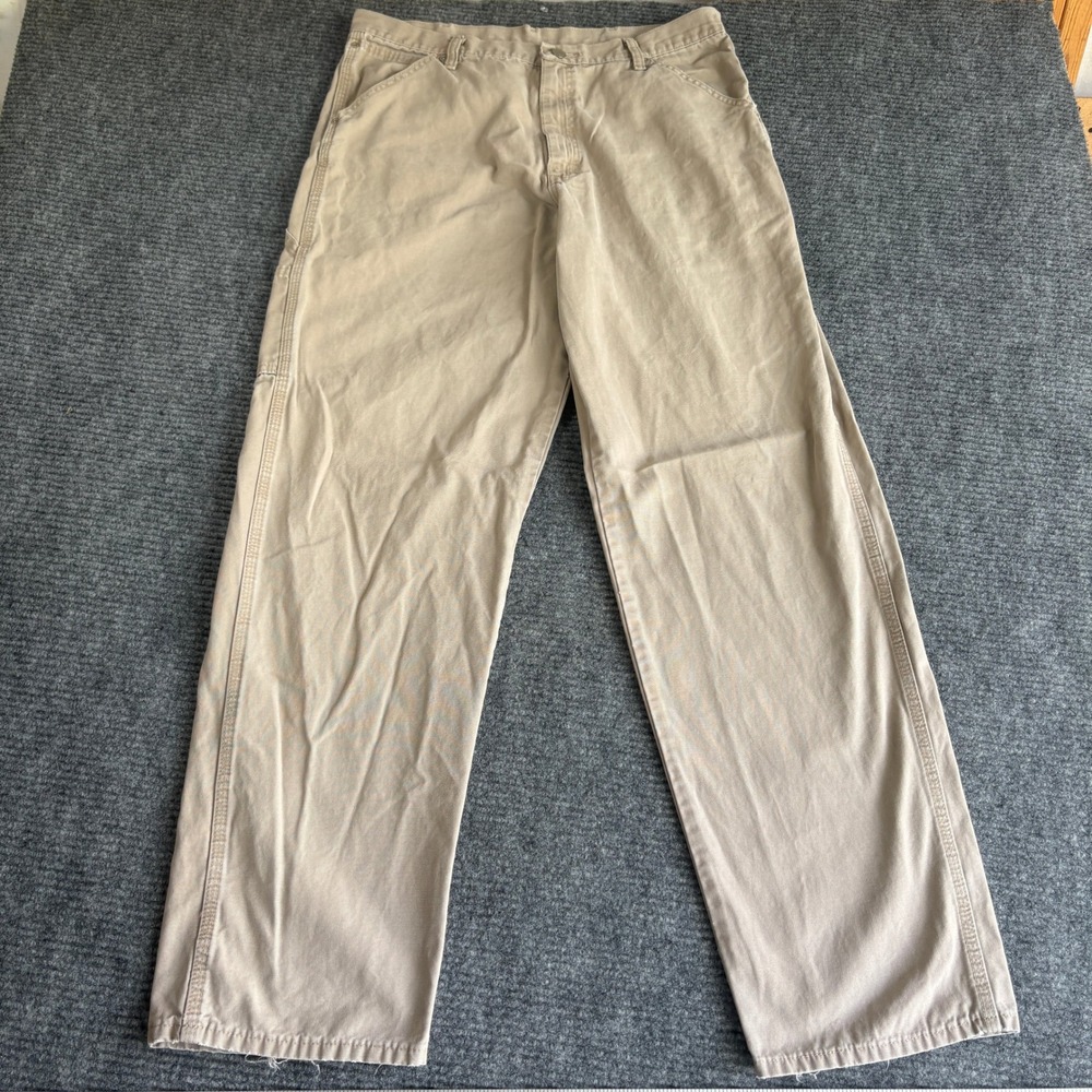 Wrangler Mens Carpenter Pants Khaki Tan Cotton Workwear 94LSWGK 34x34